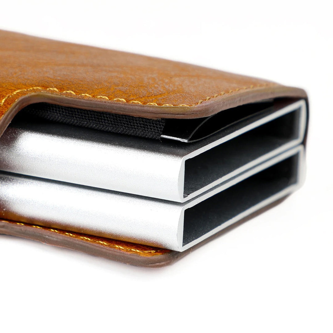 RFID Wallet with Double Pop-Up Pockets in Aluminium
