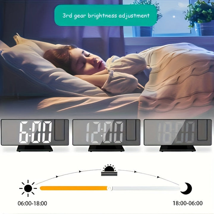 Digital Projection Alarm Clock – Large LED Display and Multifunctional Alarm Feature