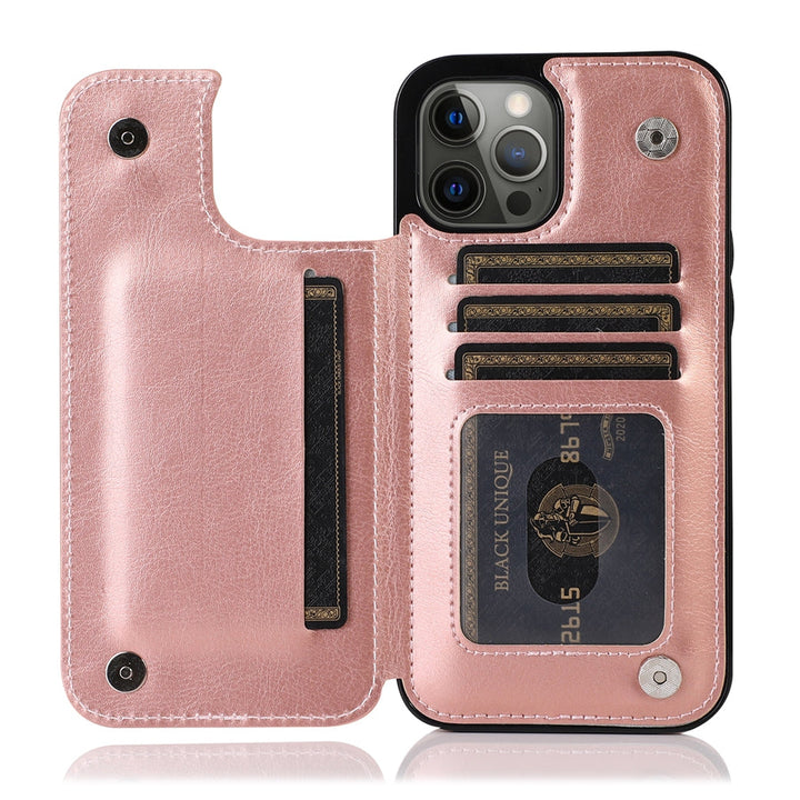 LeatherGuard | Elegant Leather Case with Card Compartments and Magnetic Closure | Vanero
