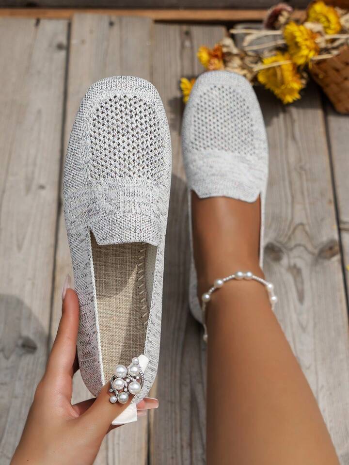 Women's orthopaedic slip-on trainers with soft footbed, breathable mesh
