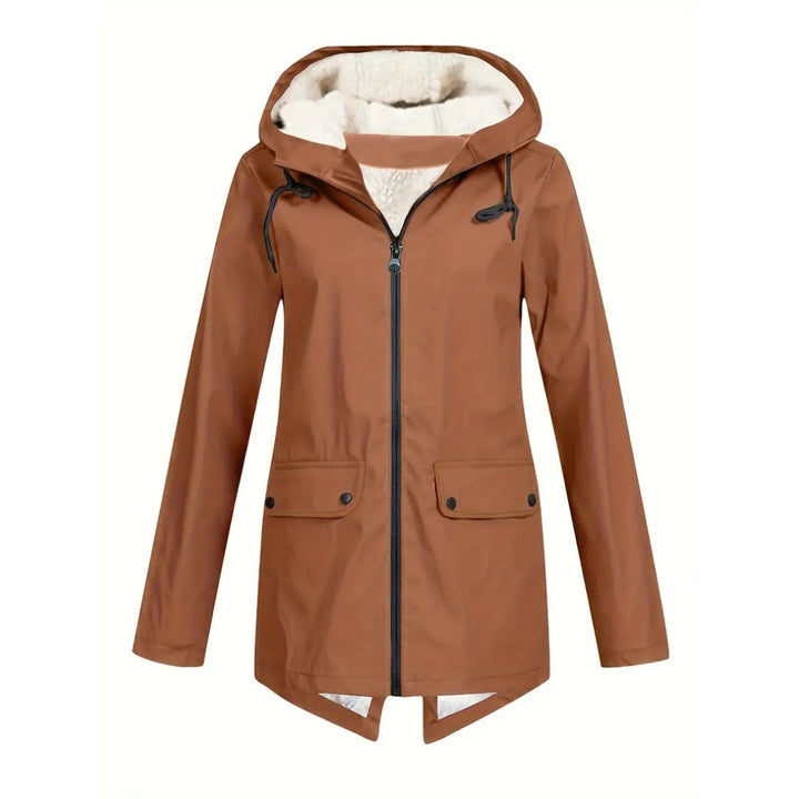 Waterproof Women's Coat – Fleece-Lined – with Hood