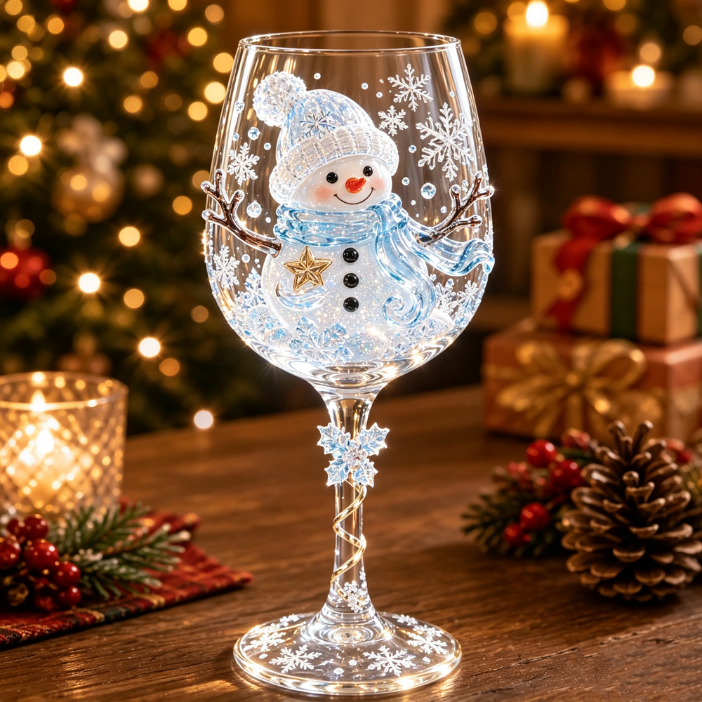 3D Christmas Wine Glasses – Festive Drinking Pleasure with Christmas Charm