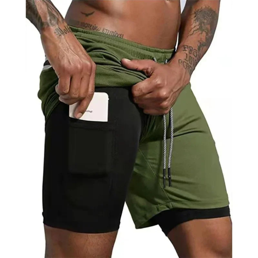 2-in-1 Men's Sport Shorts – Engineered for Performance and Comfort