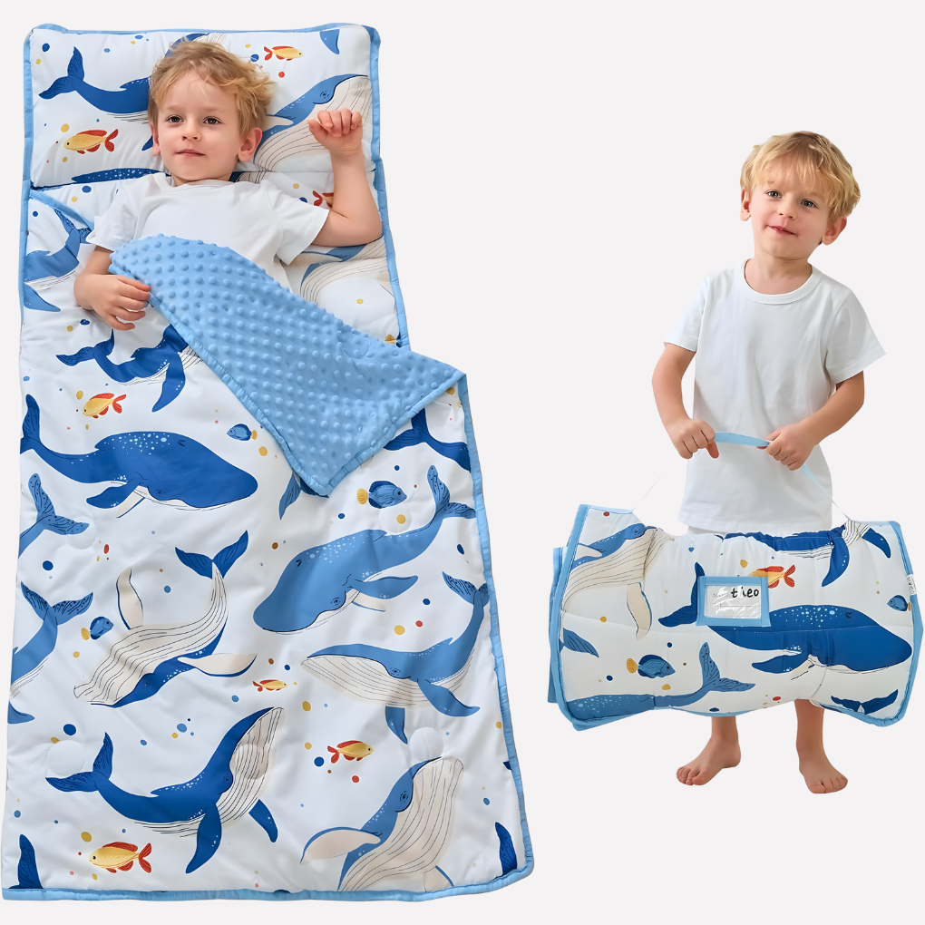 Toddler Nap Mat with Pillow and Blanket