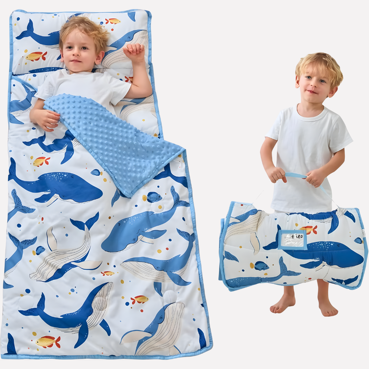 Toddler Nap Mat with Pillow and Blanket