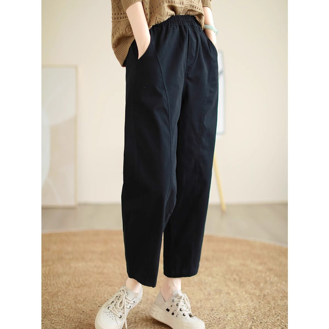 Women's Solid Color Casual Cotton Pants
