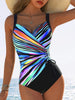 Trendy Swimsuit with Colourful Stripes - SunSplash