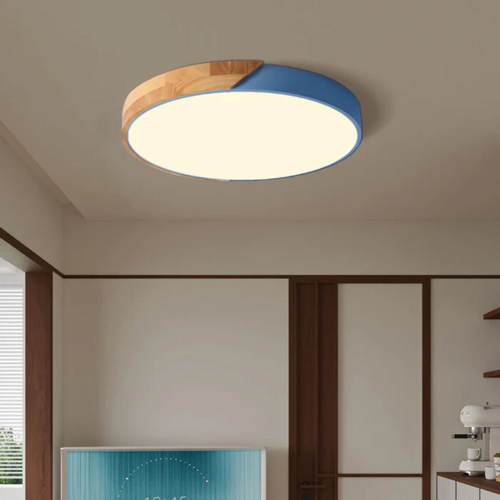 Delos Scandi Wooden Ceiling Light | Natural LED Designer Light