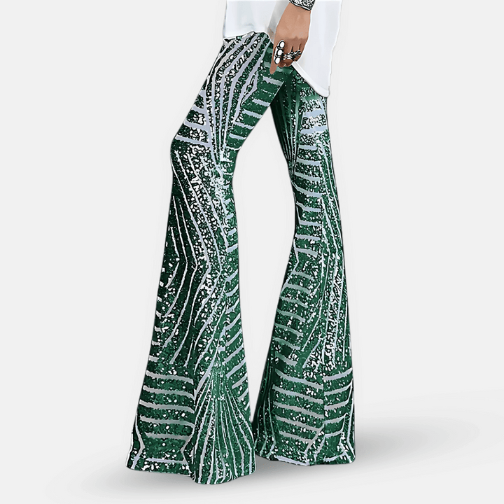 Women’s Sequin High Waist Flare Pants
