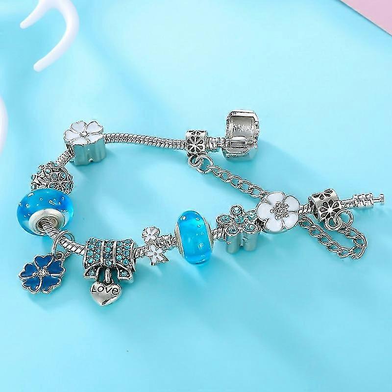 Sterling Silver 925 Bracelet with Flower-Shaped Charm | Elegant Jewellery Gift for Women