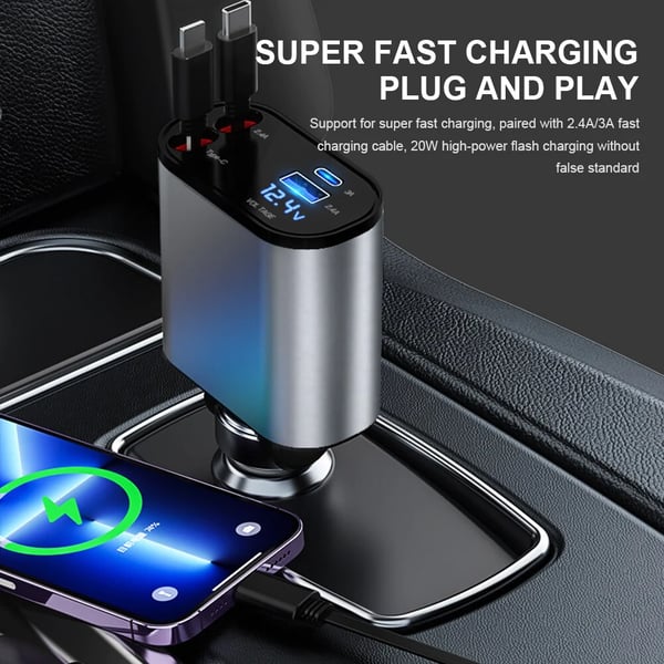 VoltEdge Telescopic Fast Car Charger