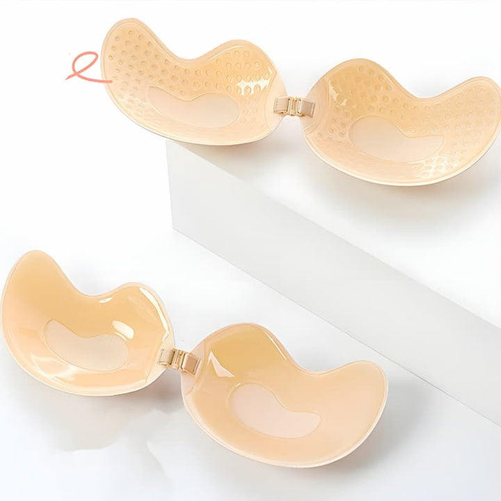 Invisible, self-adhesive lift bra with front fastening for all-day support.