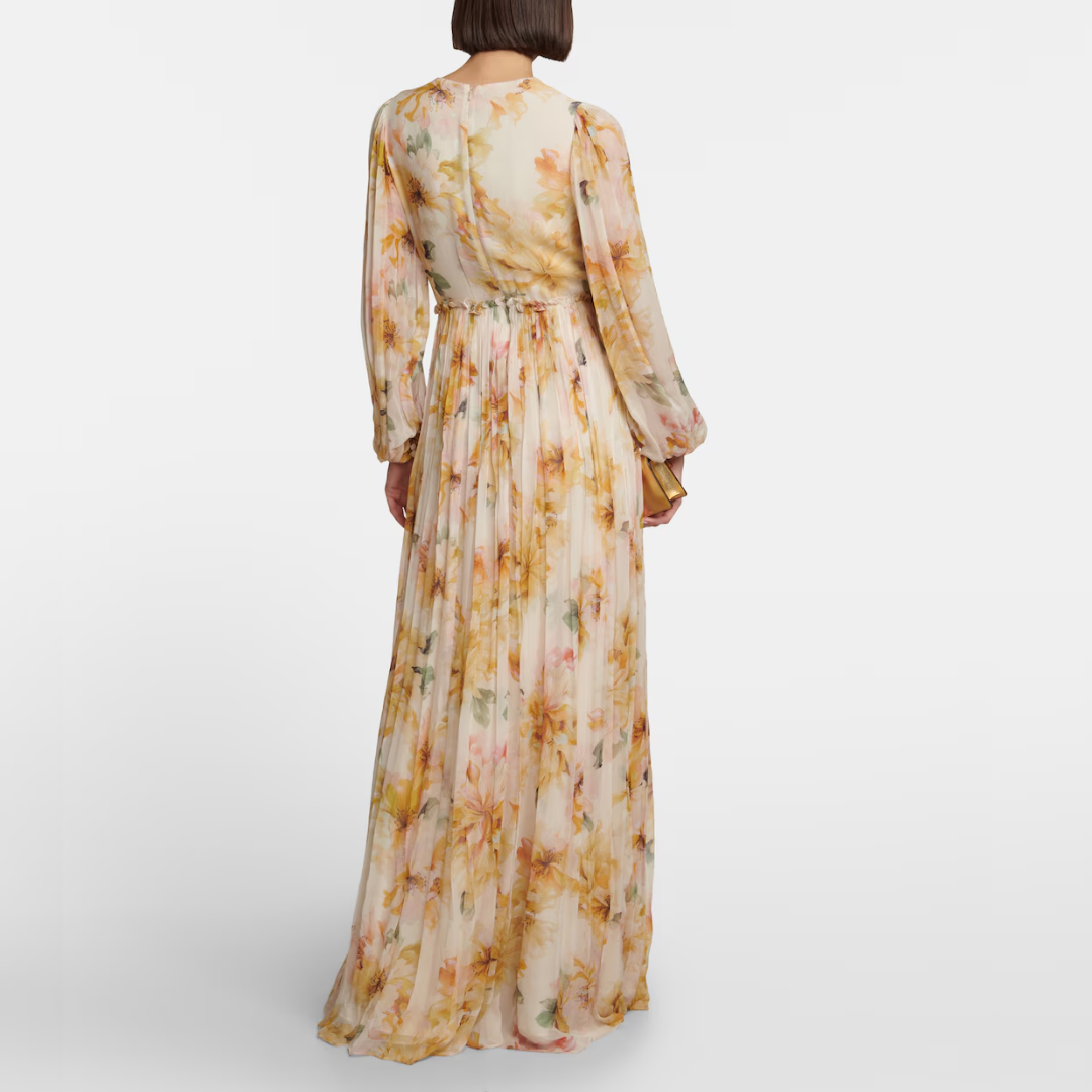 Elegant Linen Silk Midi Prom Dress Women