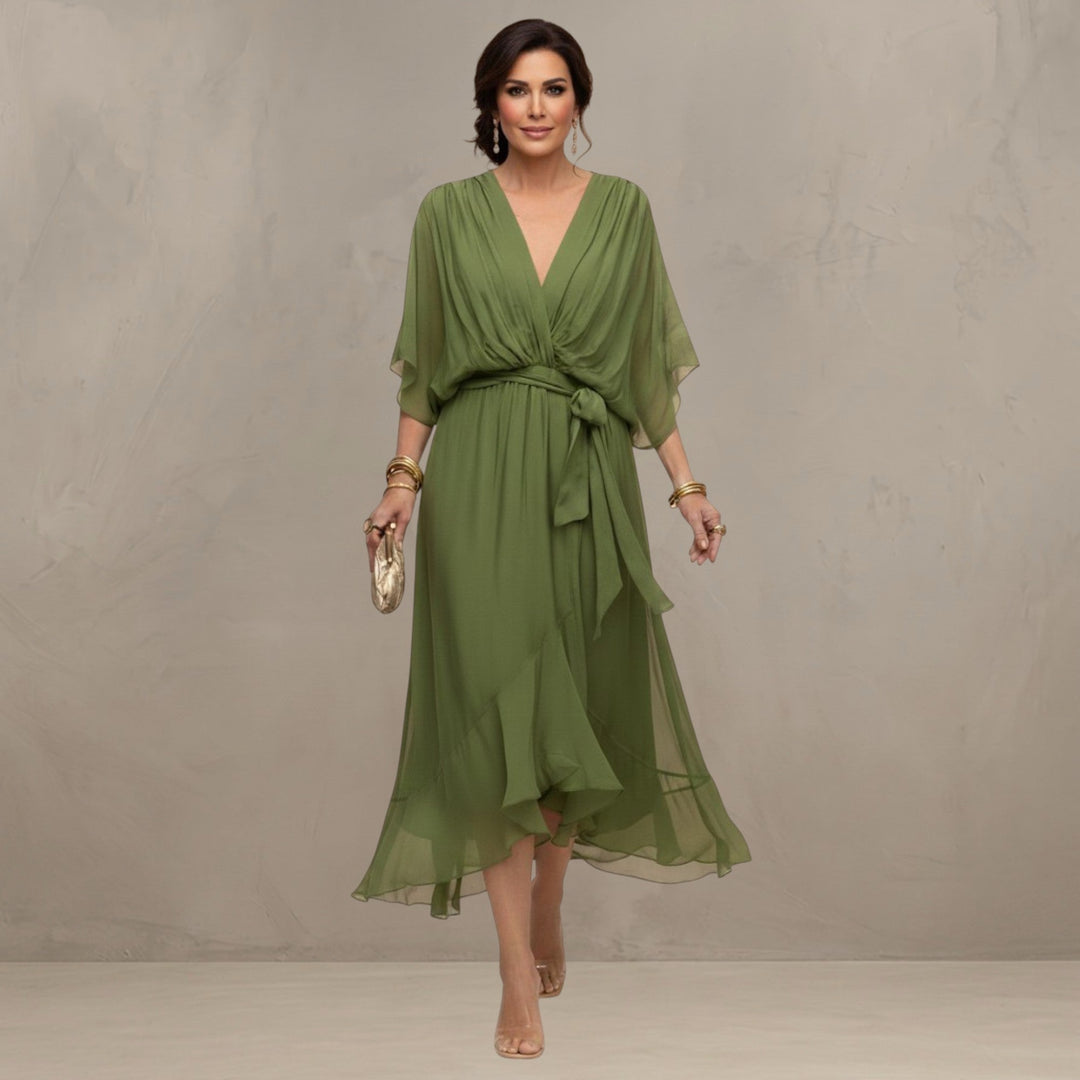 Marta™ | Elegant Chiffon Midi Dress