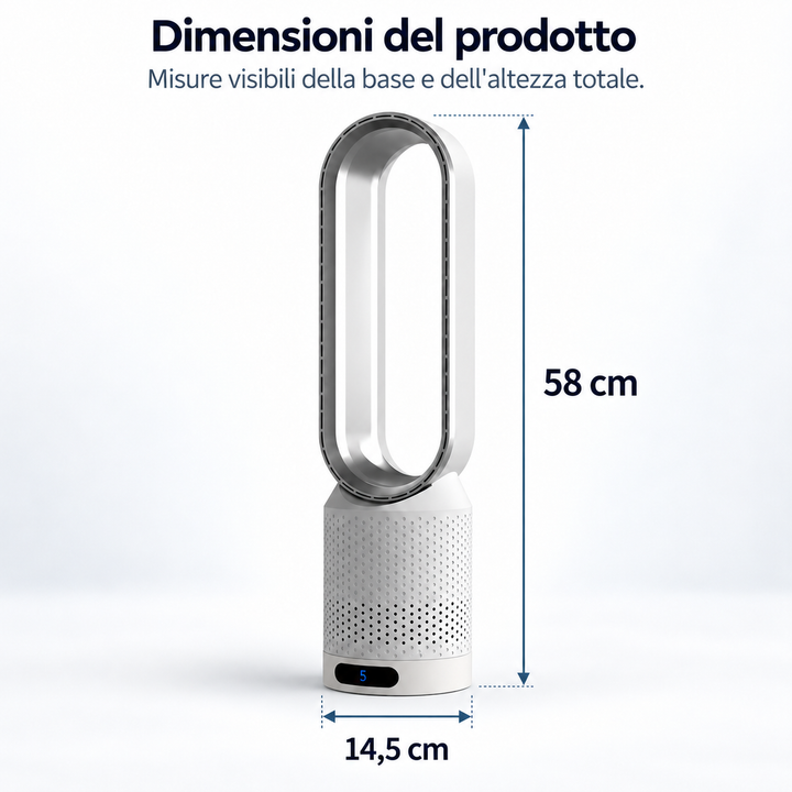 AirPure – Ultra-Quiet Bladeless Tower Fan (< 32 dB)