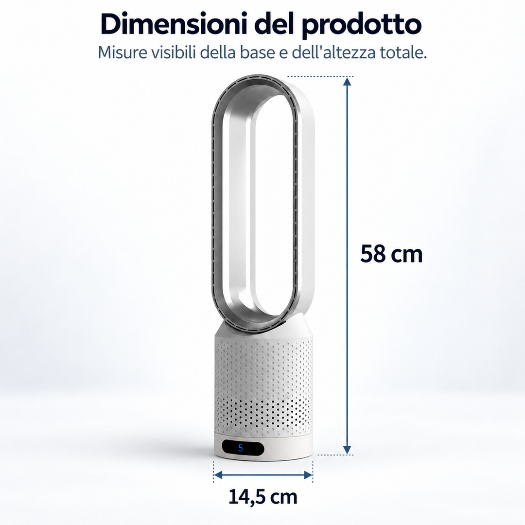 AirPure – Ultra-Quiet Bladeless Tower Fan (< 32 dB)