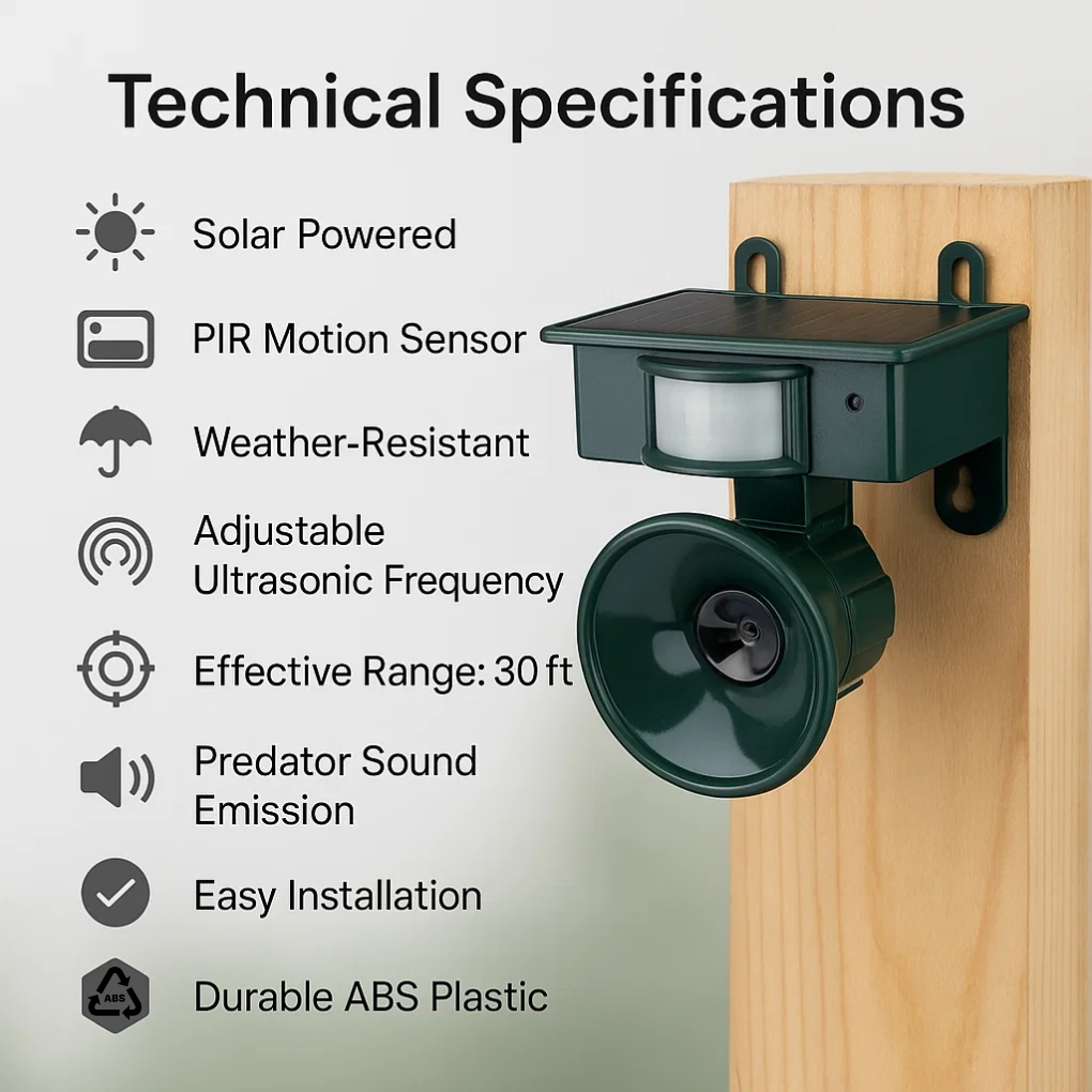 Premium Motion Sensor Bird Repeller and Scarer