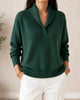 Soft V-Neck Jumper with Cowl Collar
