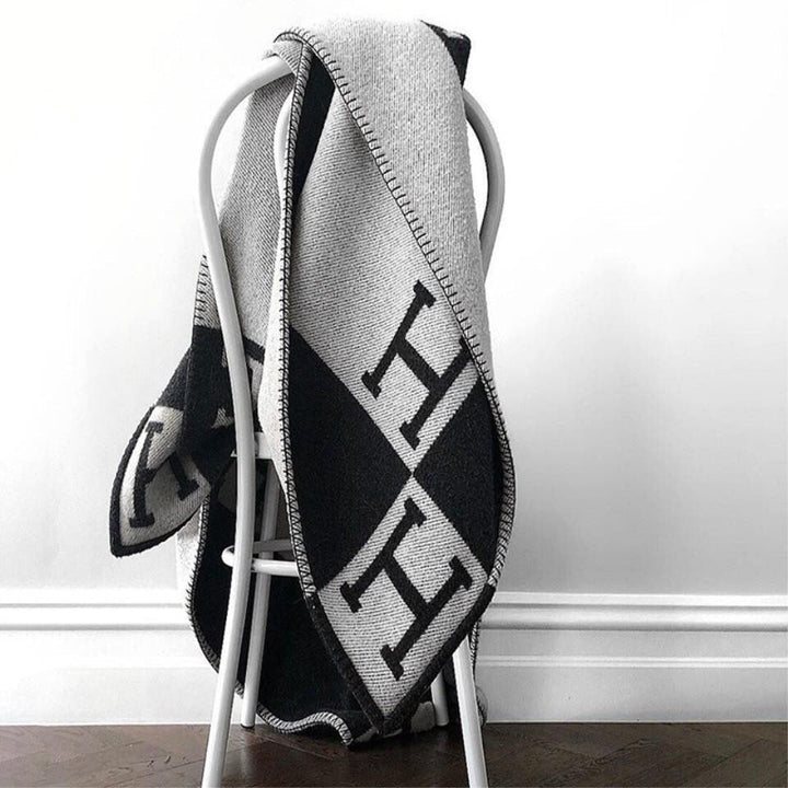 Premium Cashmere and Wool Throw | Soft and Luxurious | Gold