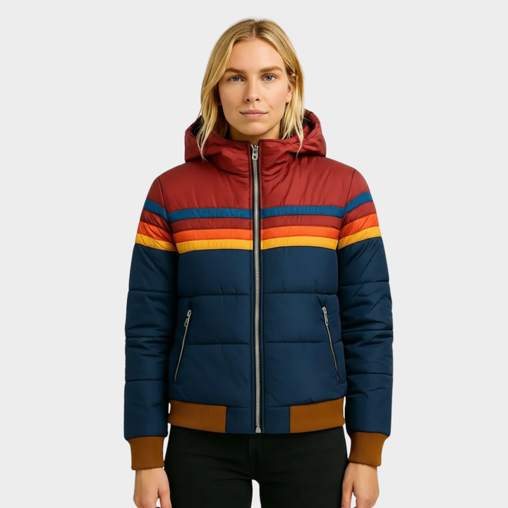 Women’s Retro Multicolor Puffer Jacket