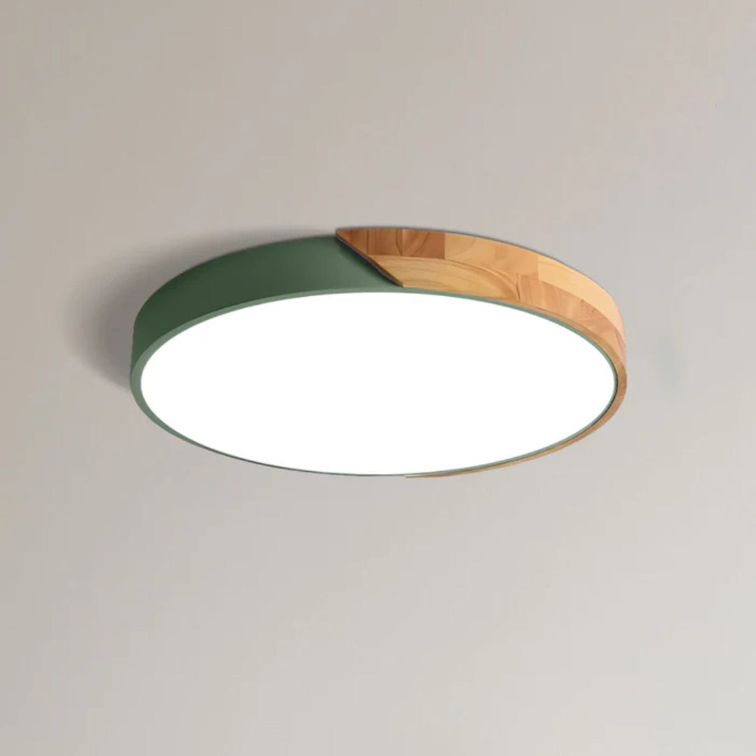 Delos Scandi Wooden Ceiling Light | Natural LED Designer Light