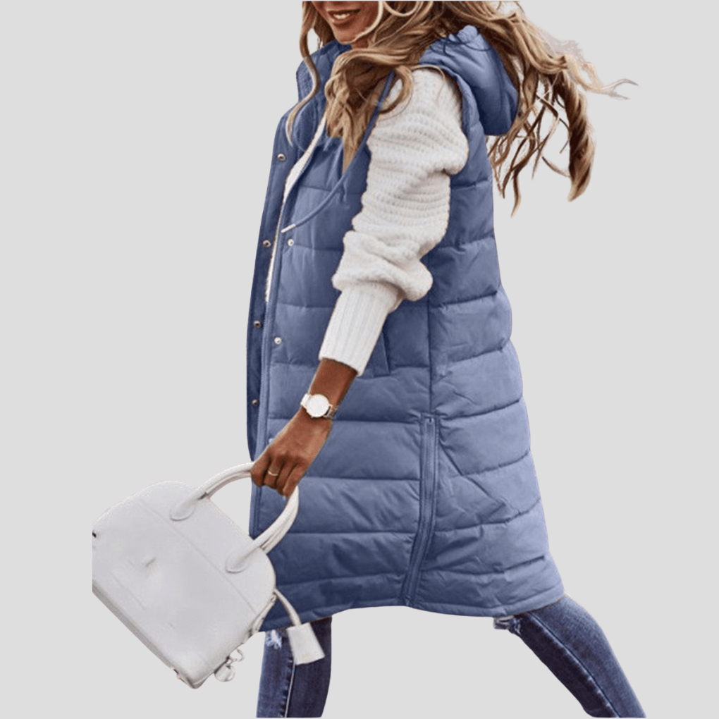 Women’s Long Hooded Bodywarmer