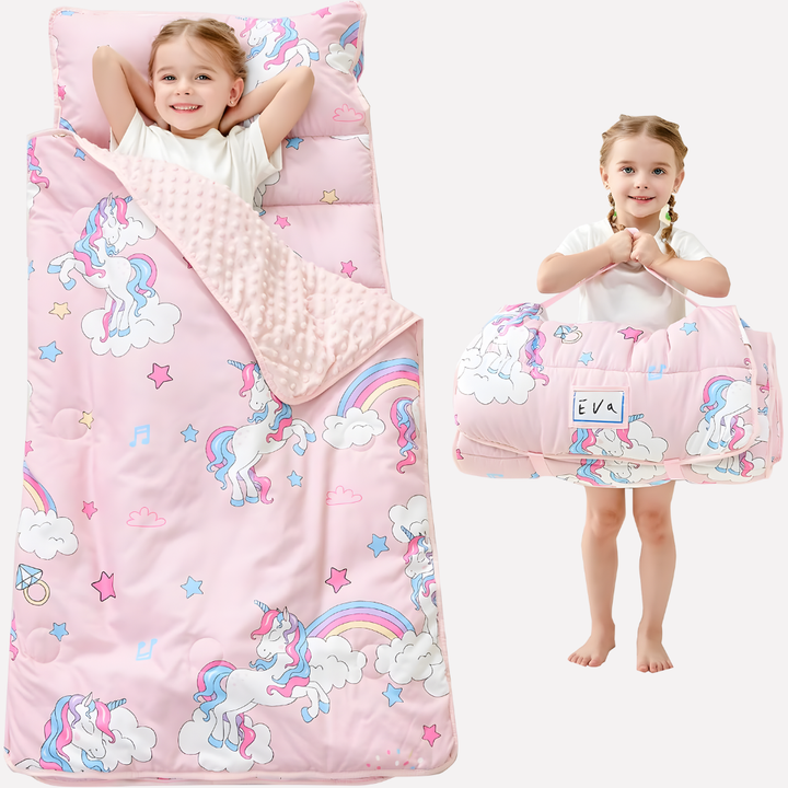 Toddler Nap Mat with Pillow and Blanket