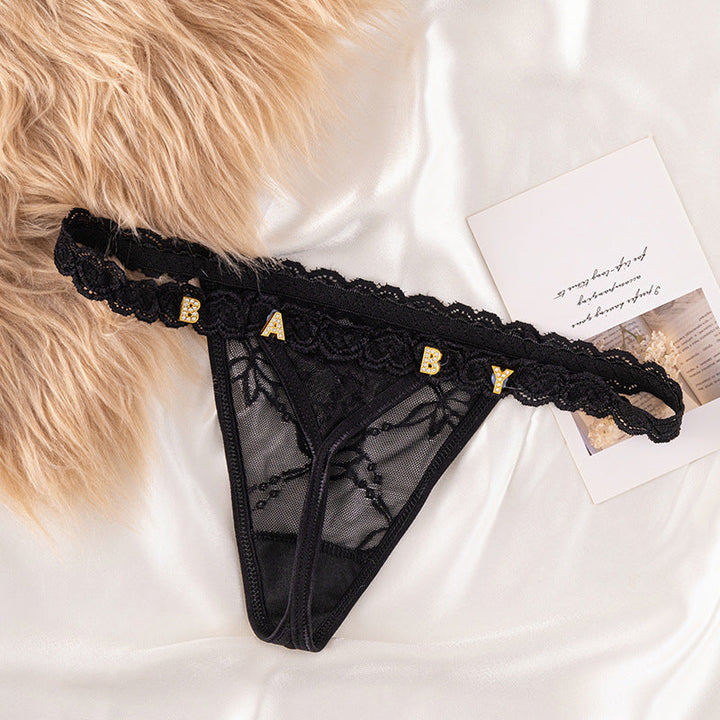 LaceFlair Personalised Lace Lingerie with Crystal Letters