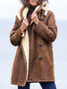 Timeless soft-lined brown winter coat with a flattering structured fit