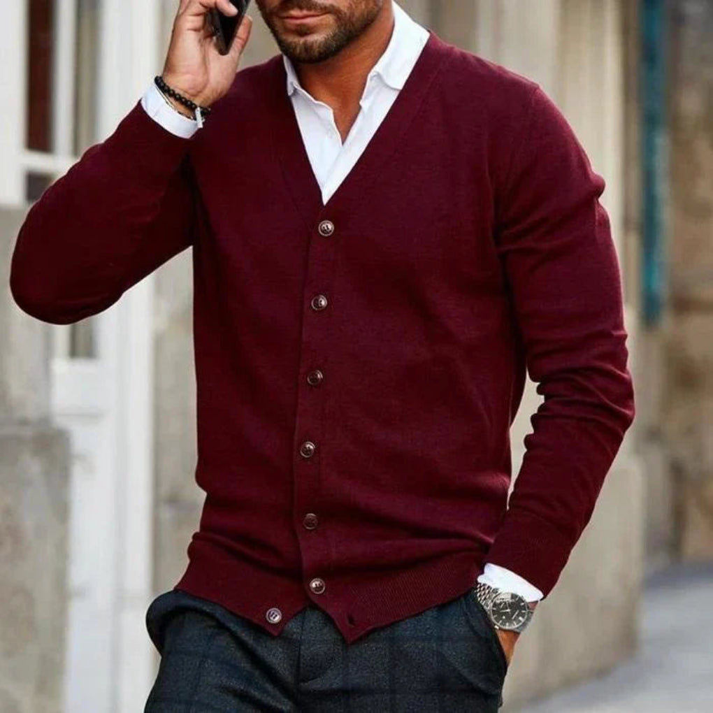 Cotton Men's Cardigan in Casual Style