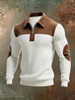 Luxurious Men's Jumper with Suede-Look Details