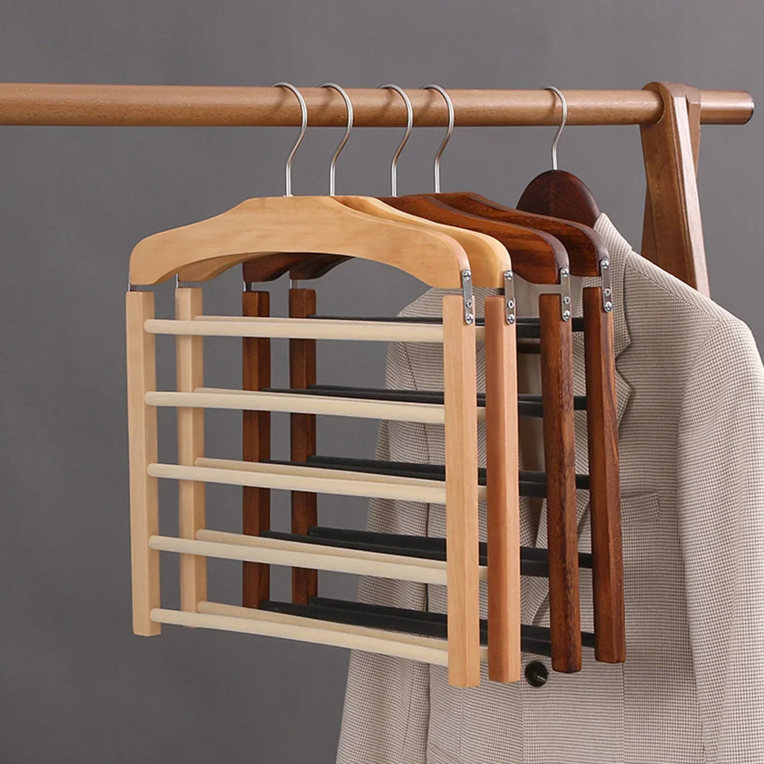 SpaceSaver - Multifunctional Wooden Hangers for Trousers and Clothing