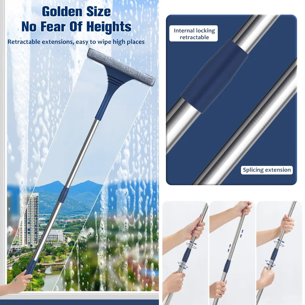 2-in-1 Window Squeegee with Scrubber – Clario