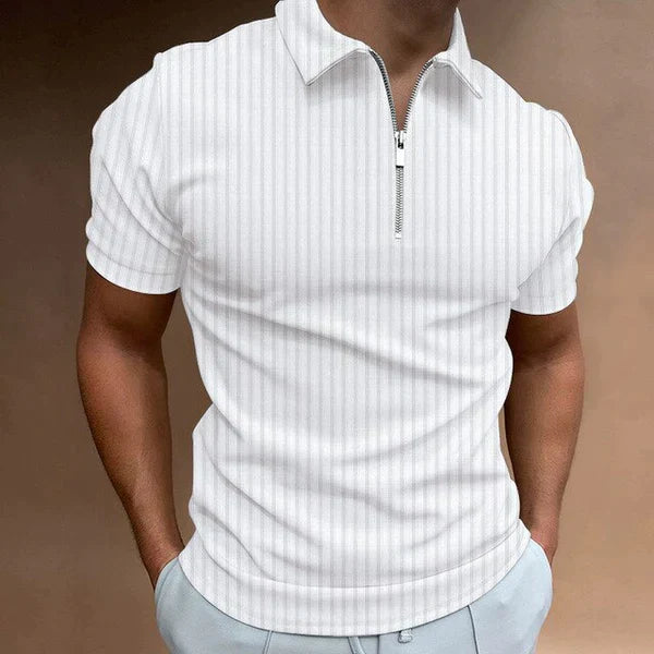 Muscle Fit Men's Polo with Zipper