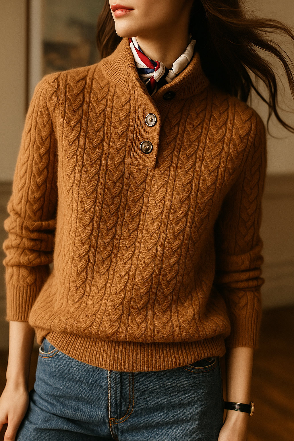 Arden Cashmere Cardigan with Buttons