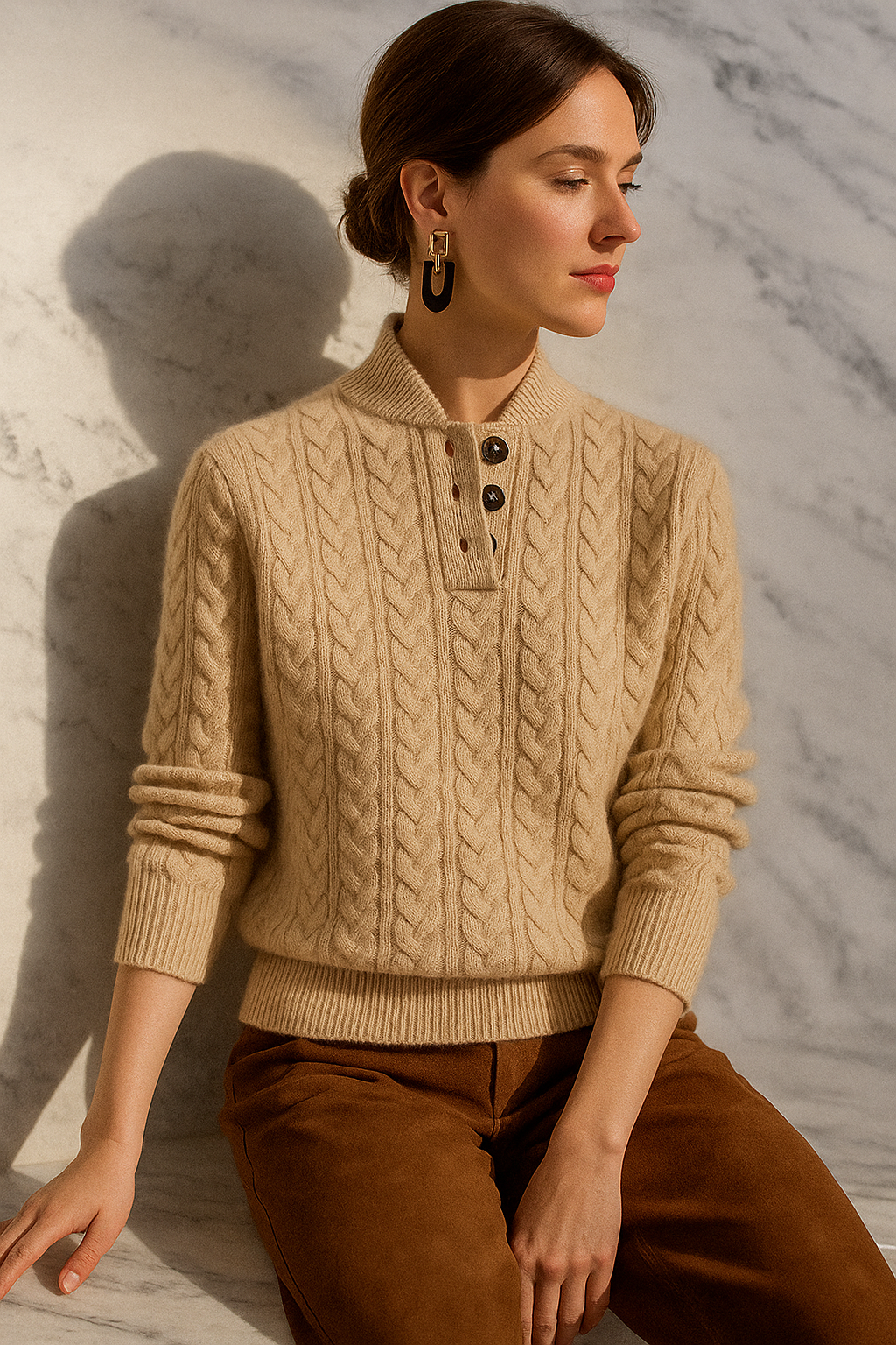 Arden Cashmere Cardigan with Buttons