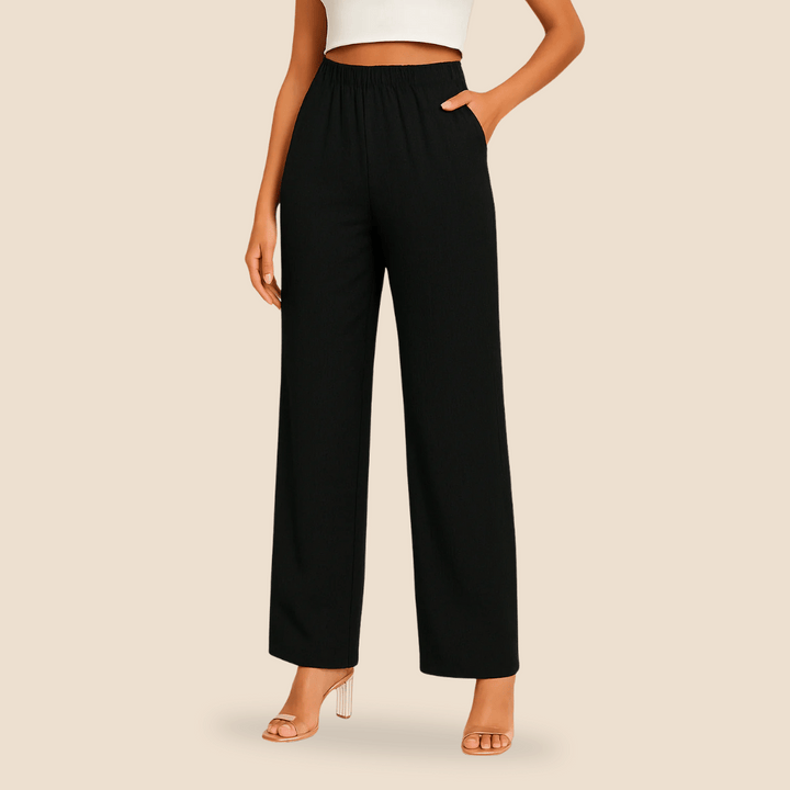 Women’s Straight-Leg Trousers with Elastic Waist
