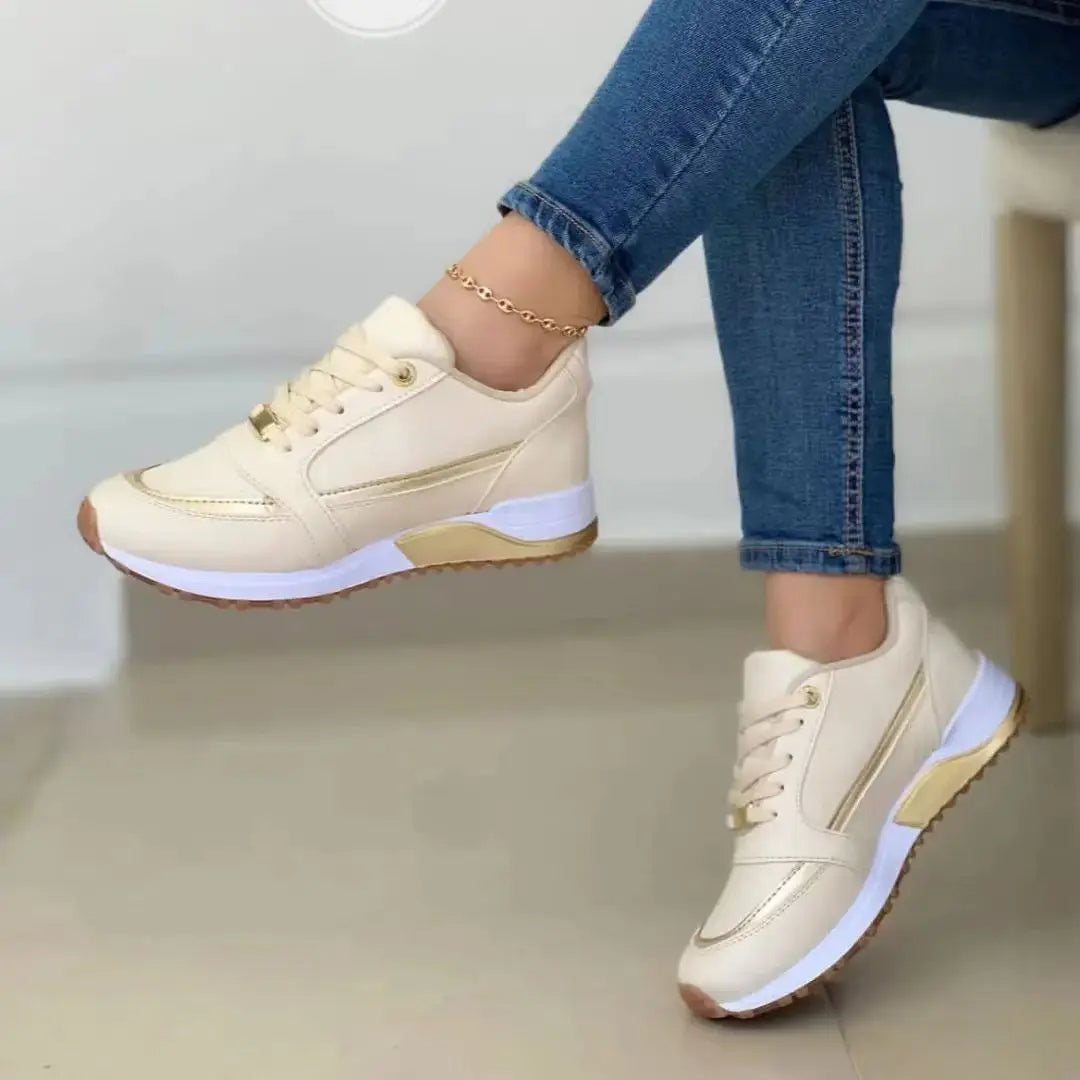Women's Mesh Leather Patchwork Sneakers