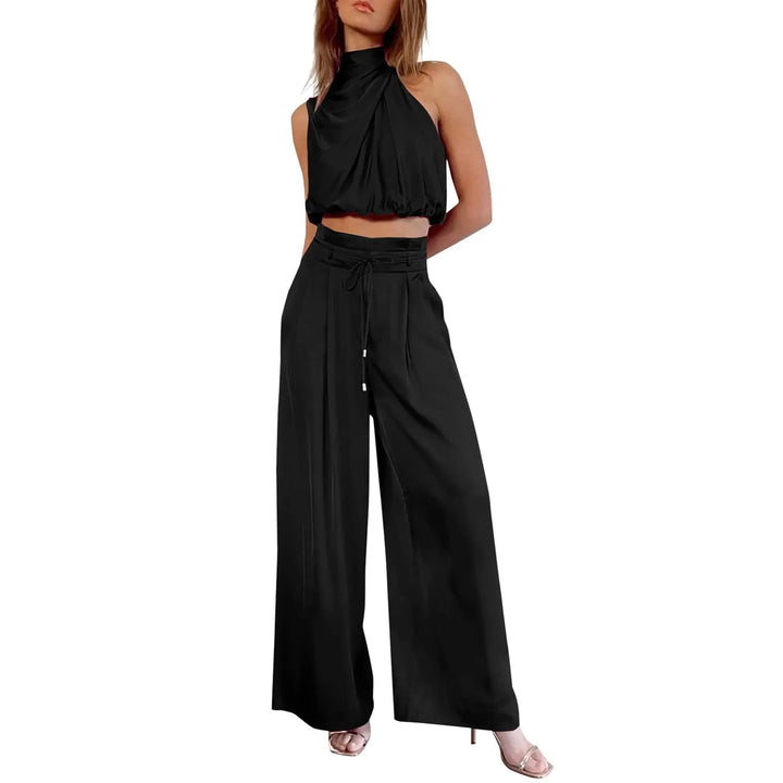 2-Piece Summer Set with Crop Top and Wide-Leg Pants
