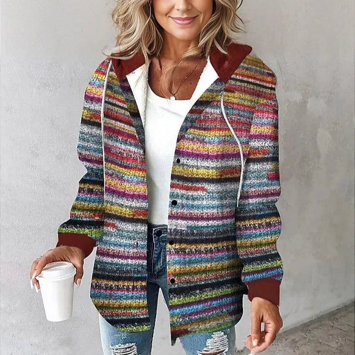 Women's Checked Hooded Coat