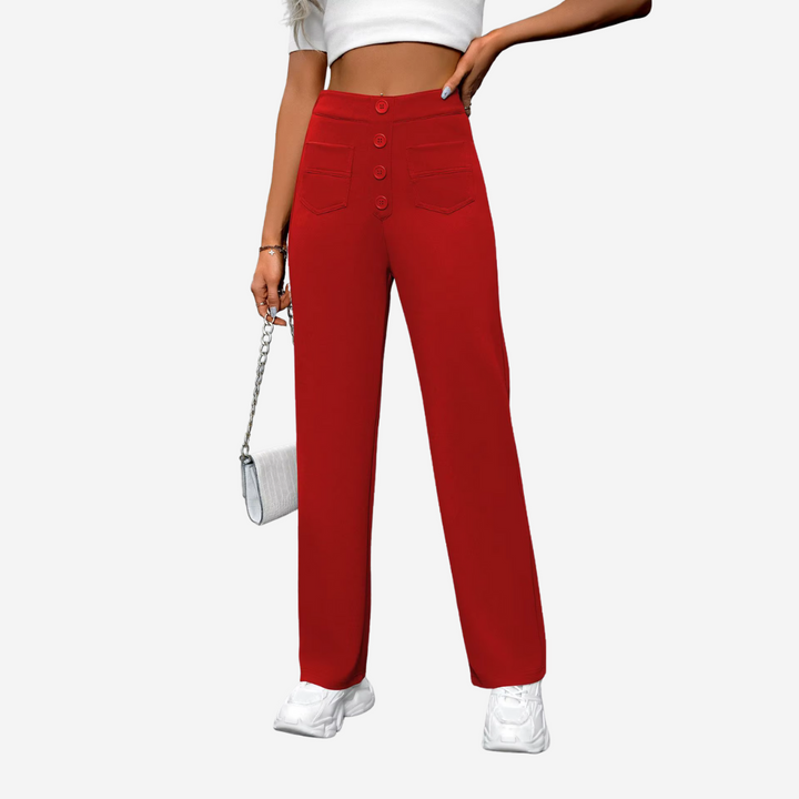 High-Waisted Straight-Leg Trousers for Women