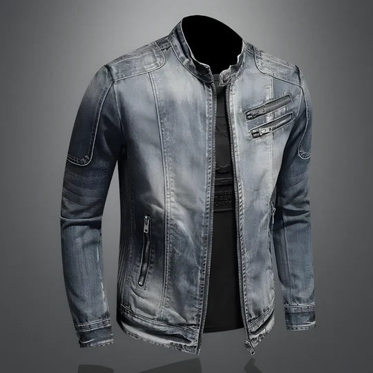 Retro Denim Jacket for Men Timeless Ruggedness Meets Everyday Comfort
