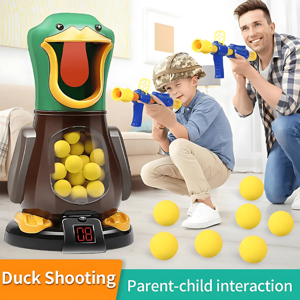 Air Powered Soft Bullet Game with Walking Duck and Lights