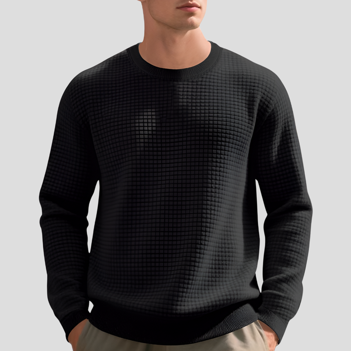 Comfortable Waffle Knit Sweater for Men