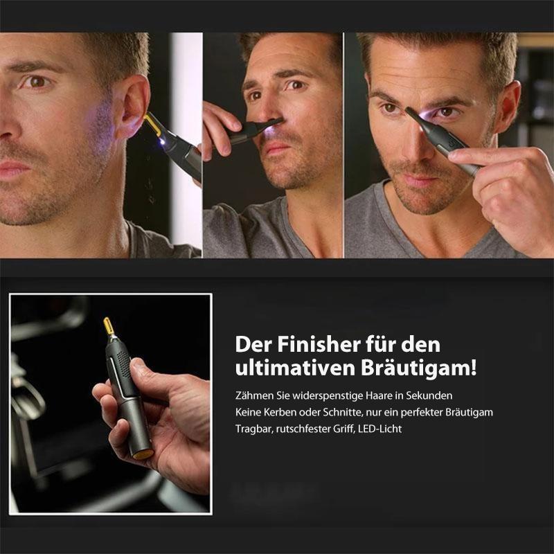 Professional Ultra-Thin Precision Trimmer | Titanium Stainless Steel Blades | Built-In LED Light | Micro-Oscillation Technology | For Nose, Ears and Contours