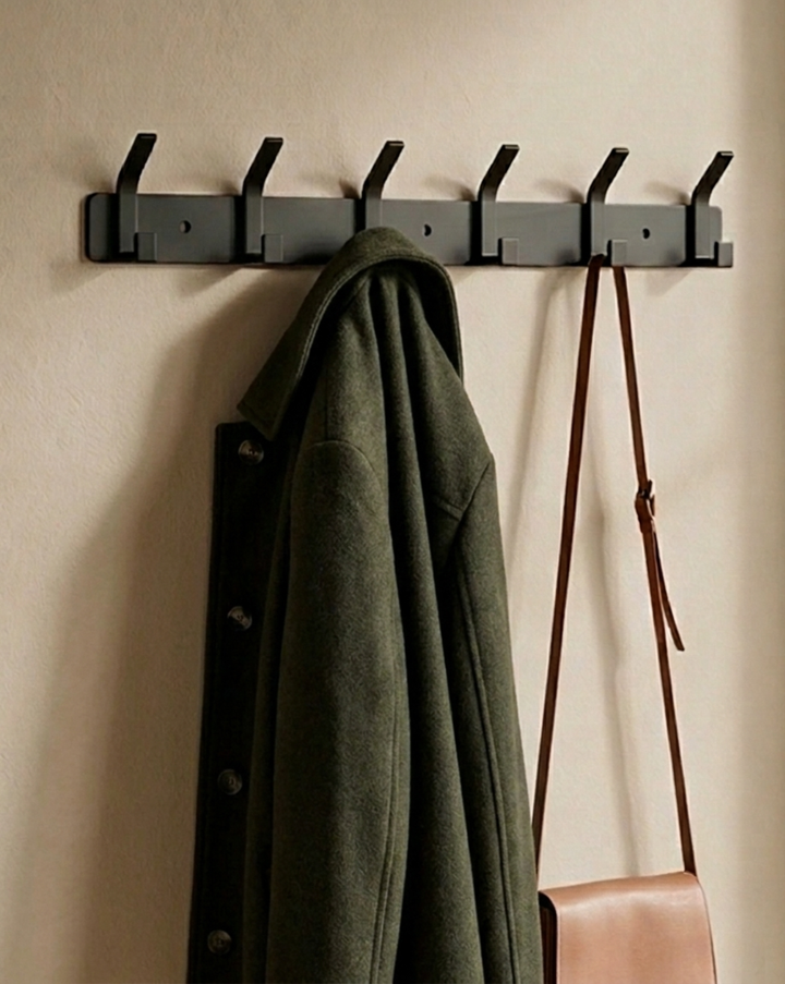 Aluminium Wall Hooks – 3, 4, 5 or 6 Hooks | Bathroom Towel Rail