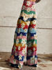 Trendy Retro Flared High-Waisted Floral Trousers - Mirella