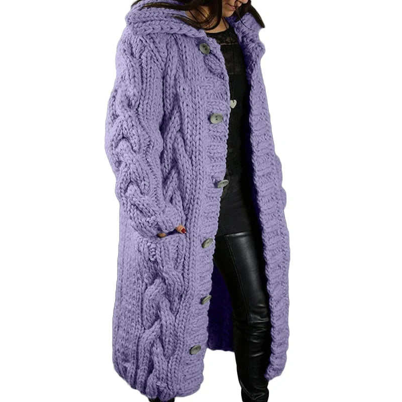 Comfortable Chunky Knit Cardigan - Emma