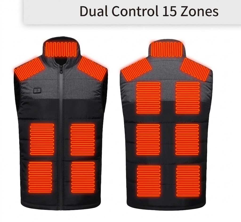 Heated Vest with 13 Heating Zones for Cold Days