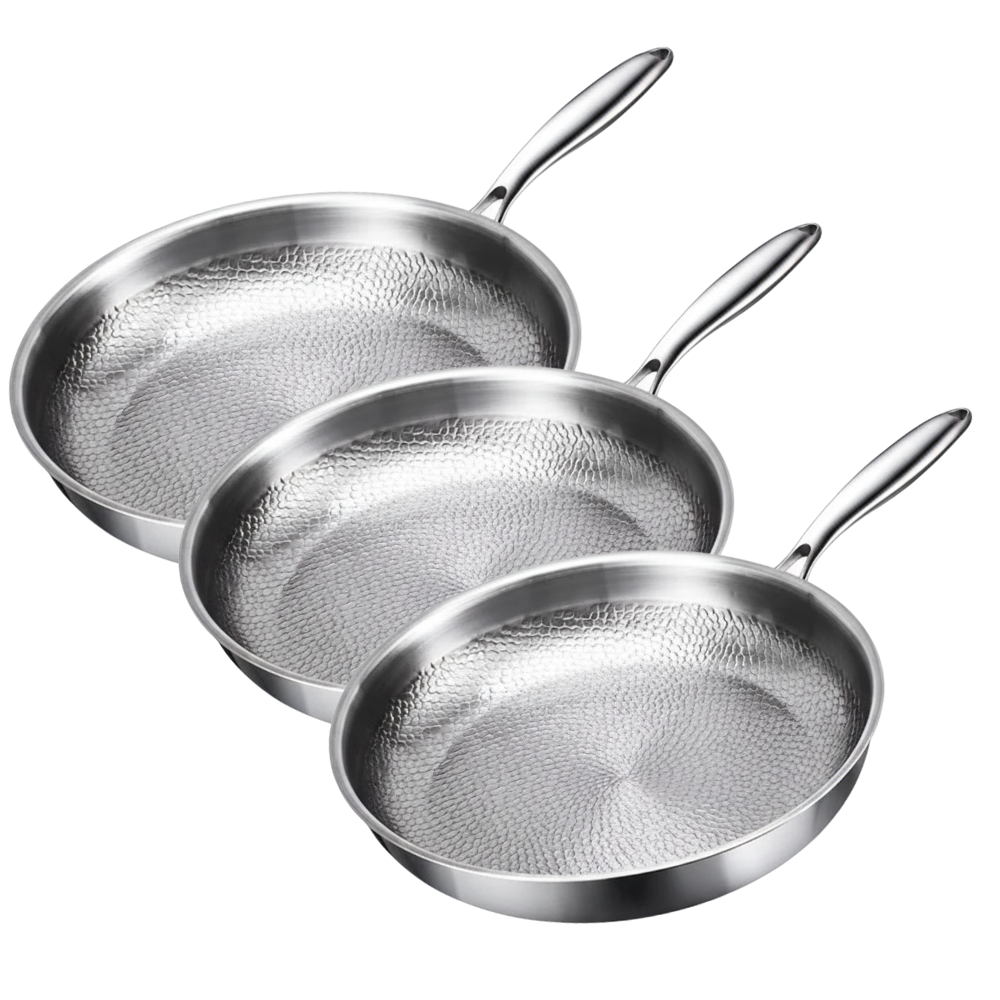 Premium Titanium 3-Piece Pan Set – Suitable for Induction & Natural Non-Stick Coating – 3 Pans